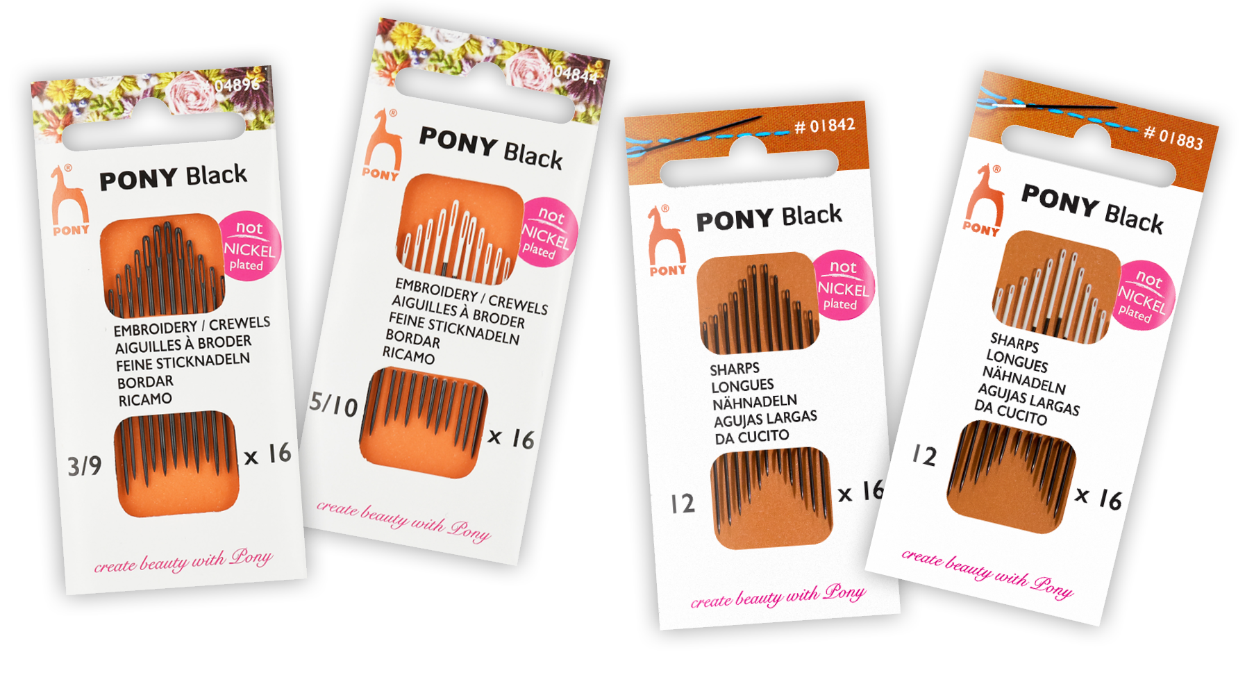 Beading Needles Size 10-4 Package lot Pony Brand